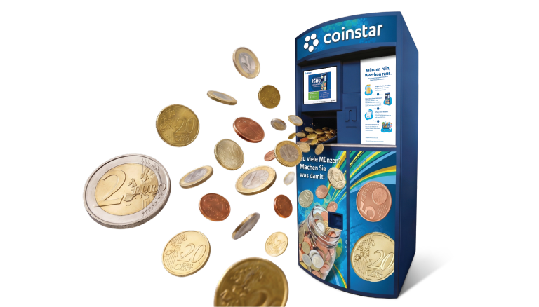 Coinstar Germany Machine with Flying Coins