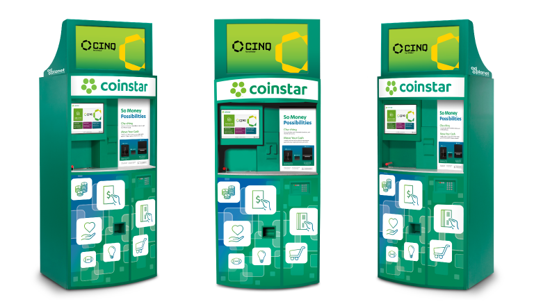 CINQ by Coinstar adPlanet Kiosks with Logo